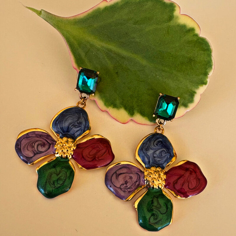 Winter flower earrings