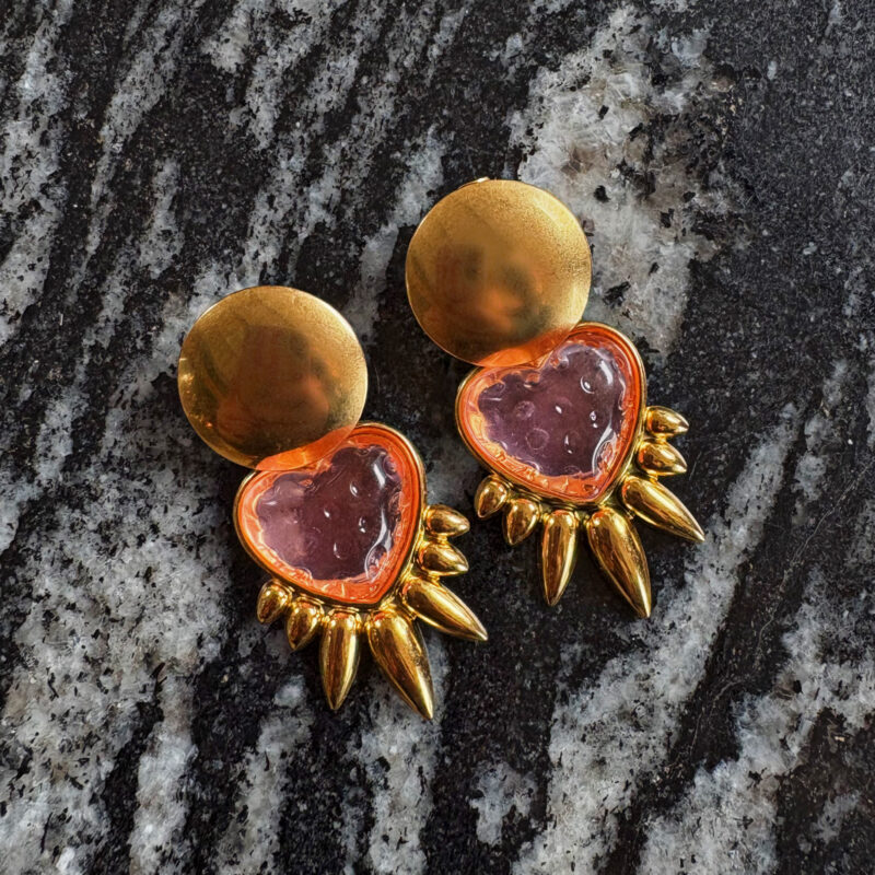 Bad romance earrings strawberry pink