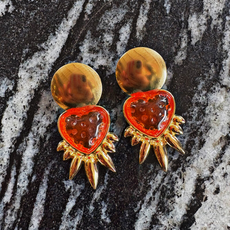 Bad romance earrings orange