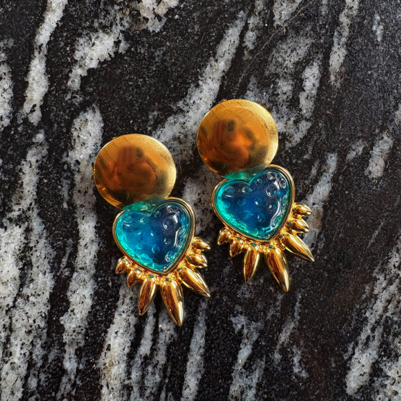 Bad romance earrings blue