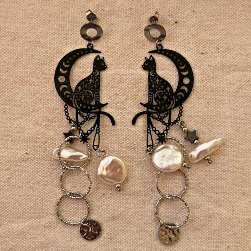 Cat lady earrings