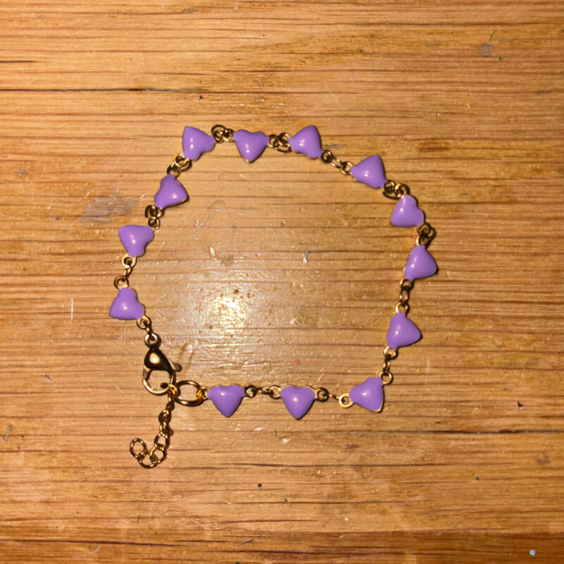 Purple heart bracelet