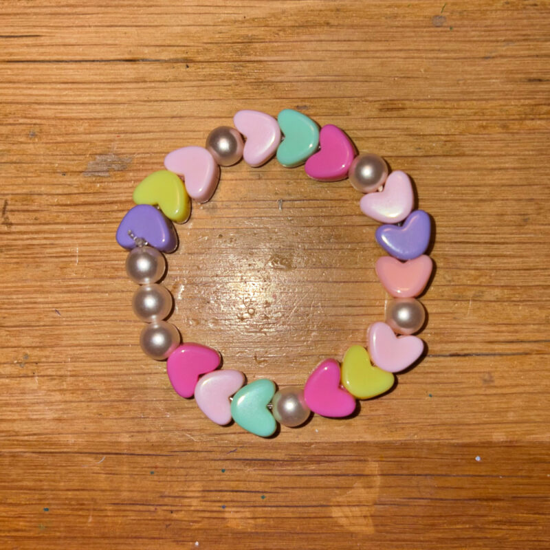 Pastel colors heart bracelet