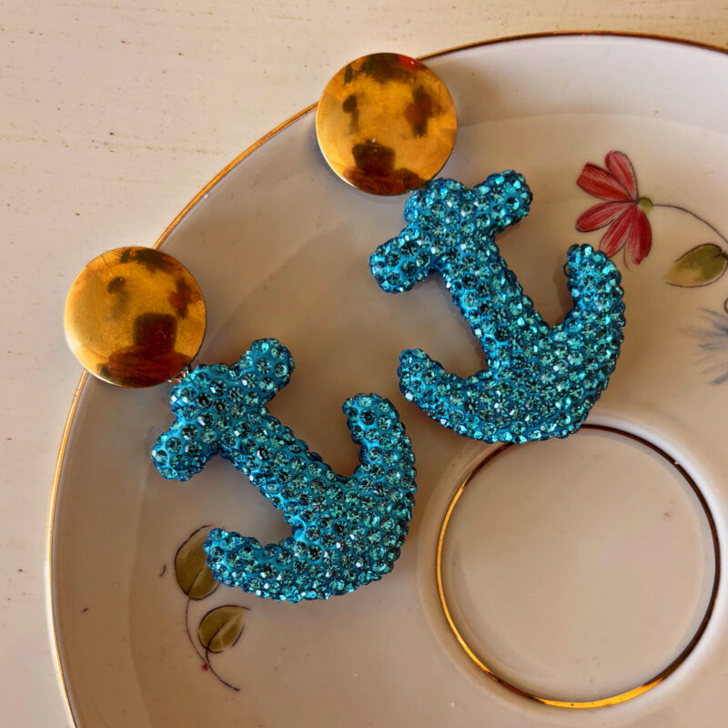 Sparkling anchors earrings