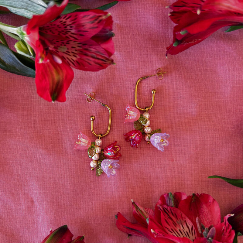 Floral garden earrings