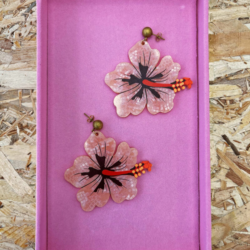 Hibiscus earrings